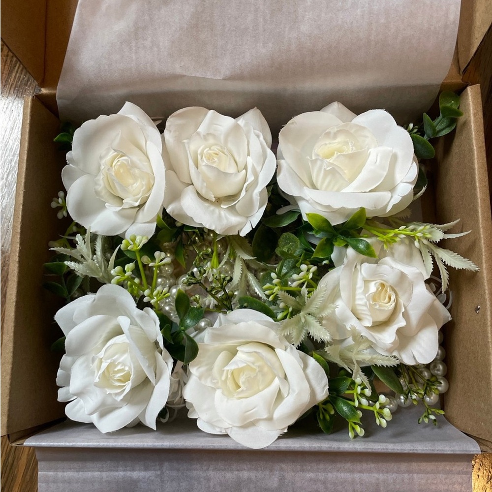 White Rose and Green Corsages (6)